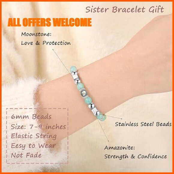 Canvas Tote Bag 15.8x12x6 Inches Gift Set with Makeup Cup Bracelet - Picture 7 of 8